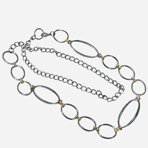 Two-Tone Silver and Gold Link Metal Belt